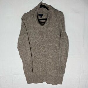Adrienne Vittadini Light Brown Wool Mohair Blend Knit Cowl Neck Sweater XL